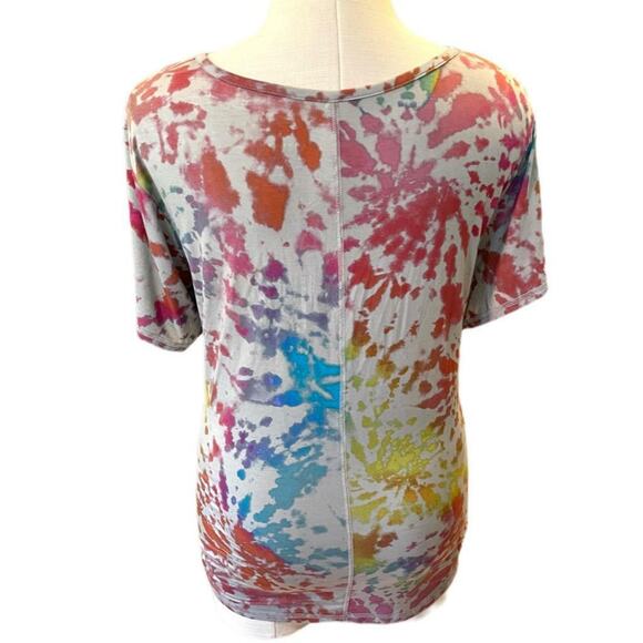 Torrid 1 (1X 14/16) New Super Soft Gray Rainbow Tie Dye Sleep Lounge Tee T Shirt - Picture 2 of 2
